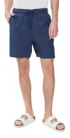 Onia Classic Pull On Linen Shorts 6 Vintage Indigo