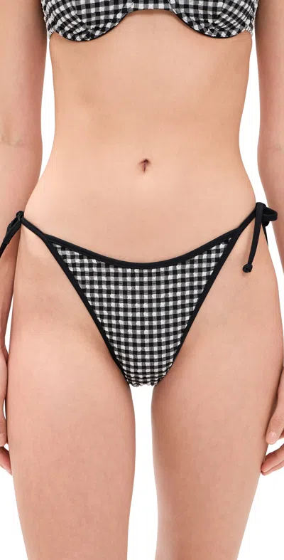 Onia Cleo Bikini Bottoms Black/white In Multi