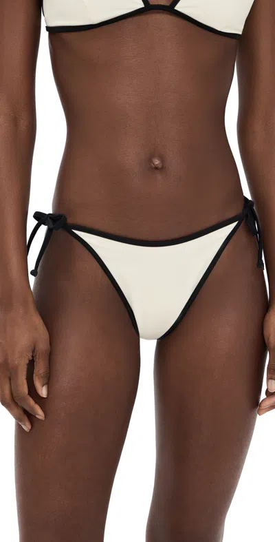 Onia Cleo Bikini Bottoms Egret/black In White