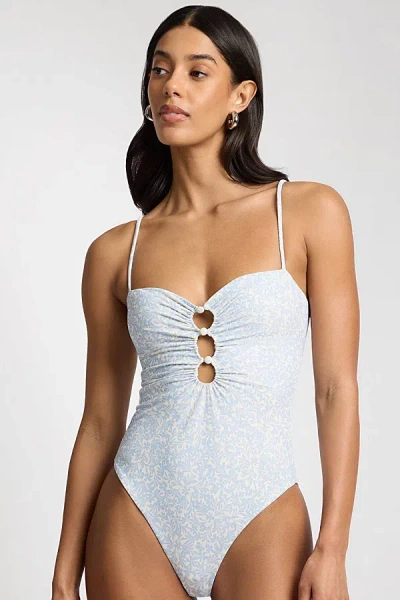 Onia Colette One Piece Swimsuit In Sky/egret, Women's At Urban Outfitters In White