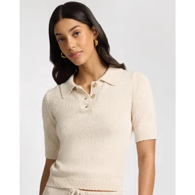 Onia Cotton Boucle Polo In Neutral