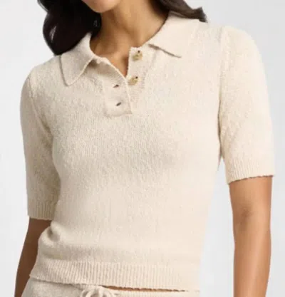 Onia Cotton Boucle Polo In Natural In Neutral