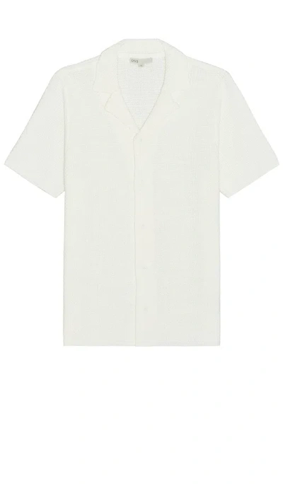 Onia Cotton Textured Camp Shirt In 白色