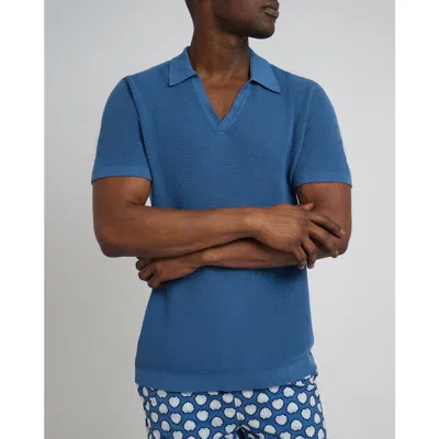 Onia Cotton Textured Johnny Collar Polo