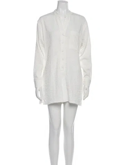 Pre-owned Onia Crew Neck Romper In White