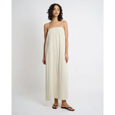 Onia Crinkle Gauze Maxi Dress In Egret