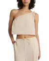 Onia Crinkle Gauze One-shoulder Top