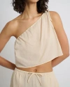 Onia Crinkle Gauze One-shoulder Top In Sandshell