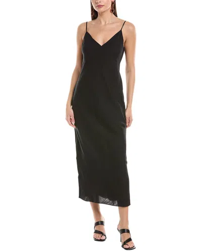 Onia Linen-blend Jersey Maxi Slip Dress In Black