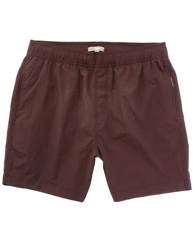 Onia Crinkle Swim Trunk In Brown
