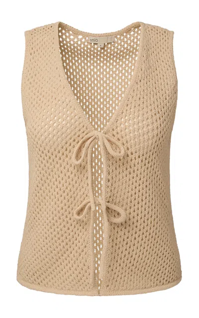ONIA CROCHET-KNIT COTTON-BLEND TOP