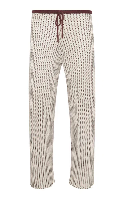 Onia Crochet Knit Drawstring Pant In Brown