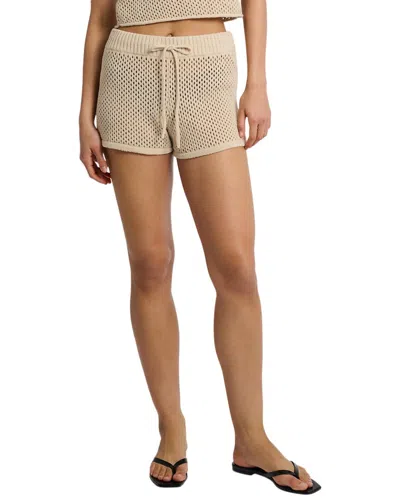 Onia Crochet Knit Micro Short In Brown