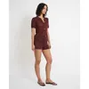 Onia Crochet Knit Micro Short In Rum