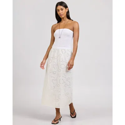 Onia Crochet Knit Mix Media Dress In White