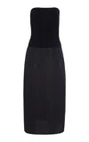 Onia Crochet Knit Poplin Maxi Dress