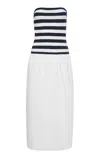 Onia Crochet Knit Poplin Maxi Dress
