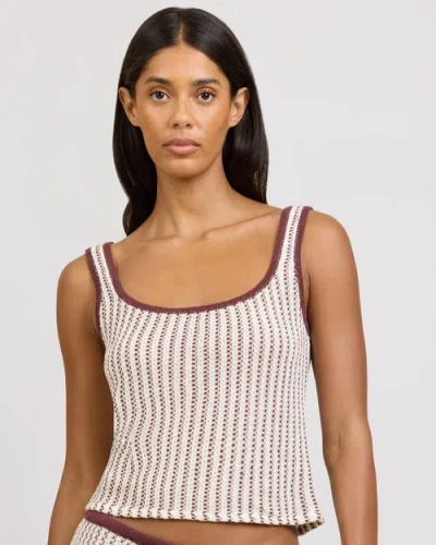 Onia Crochet Knit Square Neck Tank In Multi