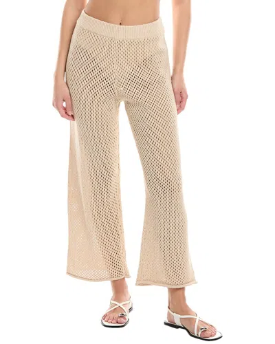 Onia Crochet Knit Wide Leg Pant In Brown