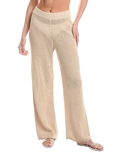 Onia Crochet Knit Wide Leg Pant In Brown