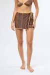 Onia Crochet Mesh Mini Wrap Skirt In Pale Gold, Women's At Urban Outfitters In Pale Gold