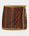 Onia Crochet Mesh Mini Wrap Skirt In Pale Gold, Women's At Urban Outfitters In Pale Gold Multi