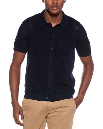 Onia Crochet Polo Shirt In Blue