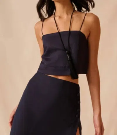 Onia Cropped Cami Top In Navy In Black