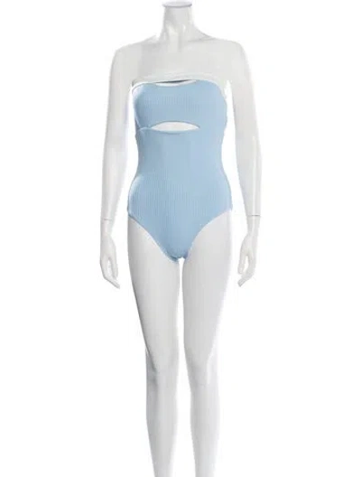 Pre-owned Onia Cutout Accent One-piece W/ Tags In Blue
