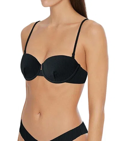 Onia Dalia Ribbed Underwired Bikini Top In Black