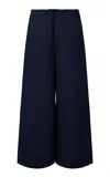 Onia Drawstring Linen-blend Wide-leg Pant In Blue