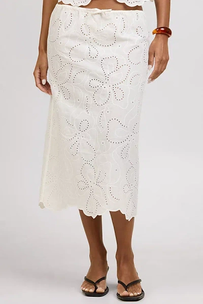 Onia Drawstring Midi Skirt In White, Women's At Urban Outfitters