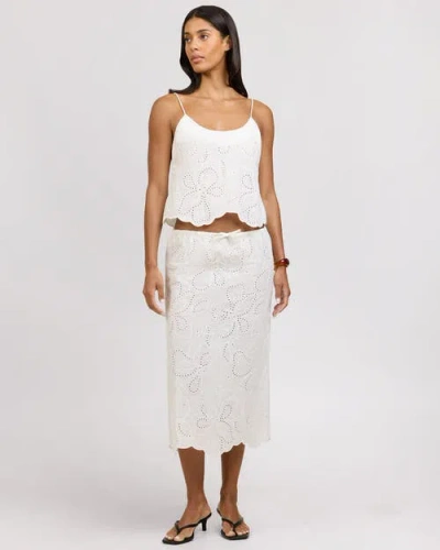 Onia Drawstring Midi Skirt In White