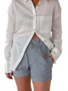 Onia Elastic Drawstring Shorts In Deep Navy/white In Multi