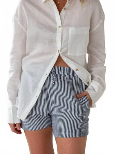 Onia Elastic Drawstring Shorts In Deep Navy/white In Multi