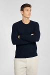 Onia Extra Fine Merino Wool Crewneck Sweater In Midnight, Men's At Urban Outfitters In Blue