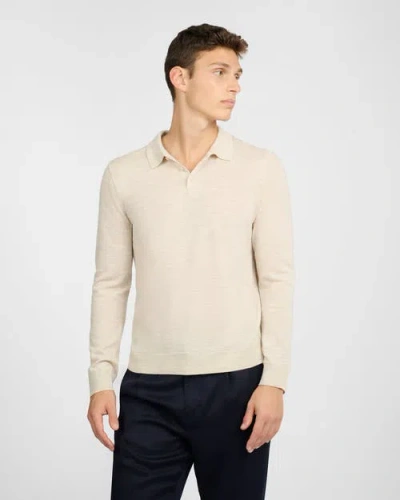 ONIA ONIA EXTRA FINE MERINO WOOL LONG SLEEVE POLO