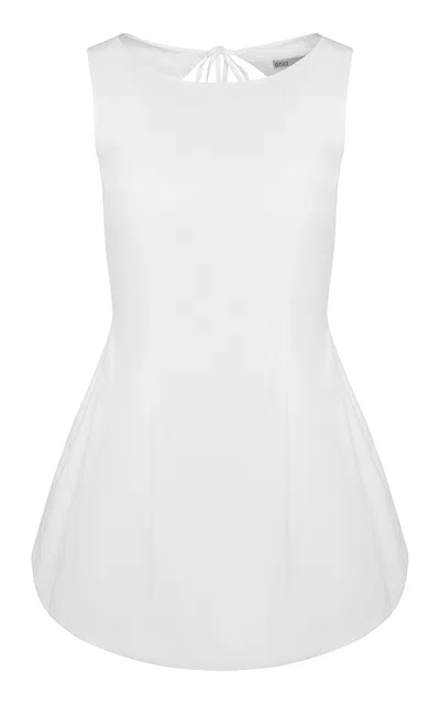 Onia Fitted Bubble Cotton Mini Dress In White