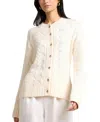Onia Fitted Cable Knit Cardigan In Neutral