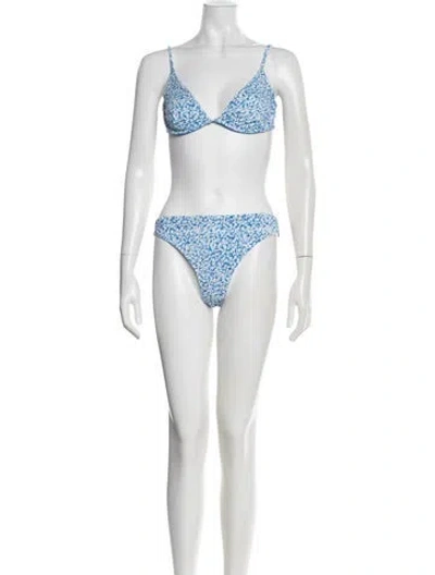 Pre-owned Onia Floral Print Bikini W/ Tags In Green