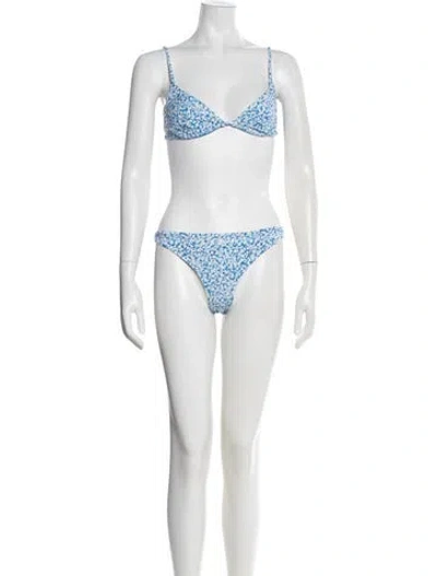 Pre-owned Onia Floral Print Bikini W/ Tags In Neutral