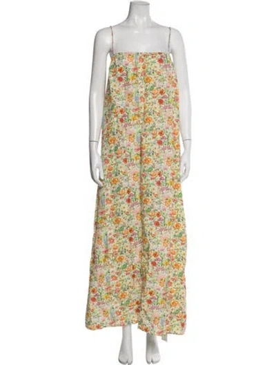 Pre-owned Onia Floral Print Long Dress In Multi