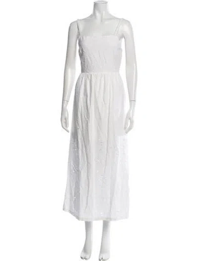 Pre-owned Onia Floral Print Midi Length Dress In Neutral