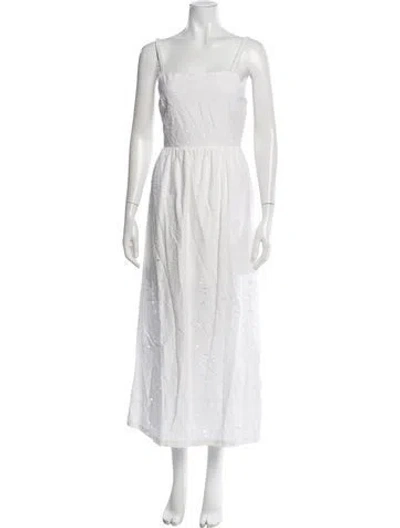 Pre-owned Onia Floral Print Midi Length Dress In Neutrals