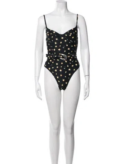 Pre-owned Onia Floral Print One-piece In Blue