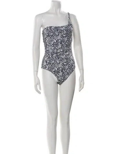 Pre-owned Onia Floral Print One-piece W/ Tags In Blue