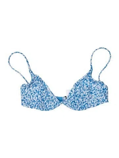 Pre-owned Onia Floral Print Top W/ Tags In Blue