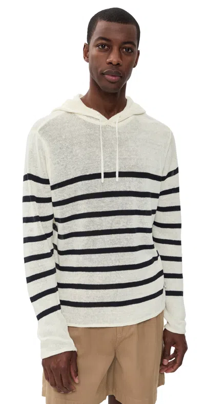 Onia Frank Hooded Sweater Midnight/egret In Neutral