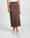 Onia Front Slit Midi Skirt In Brown