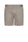 Onia Garment Dye Cotton Drawstring Shorts In Gray